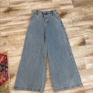 Classic Blue Wide-Leg Women Jeans
